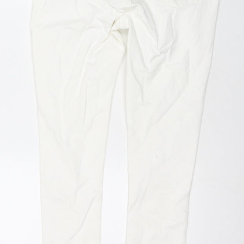 Phase Eight Womens White Cotton Skinny Jeans Size 12 L28 in Regular Zip