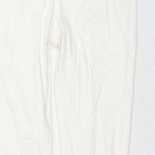 Phase Eight Womens White Cotton Skinny Jeans Size 12 L28 in Regular Zip