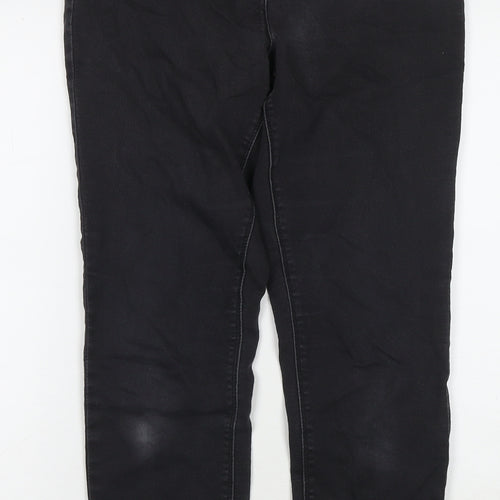 Papaya Womens Black Cotton Skinny Jeans Size 12 L27 in Regular Zip