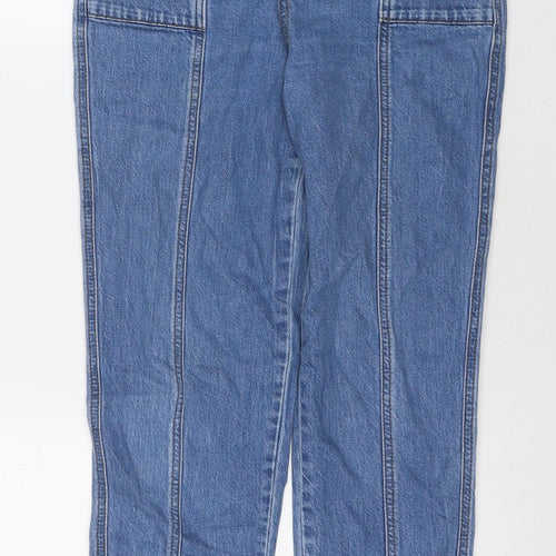 TU Womens Blue Cotton Straight Jeans Size 8 L27 in Regular Zip
