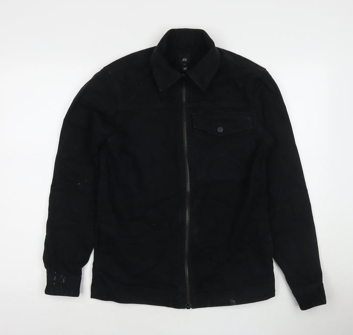 River Island Mens Black Jacket Size XS Zip