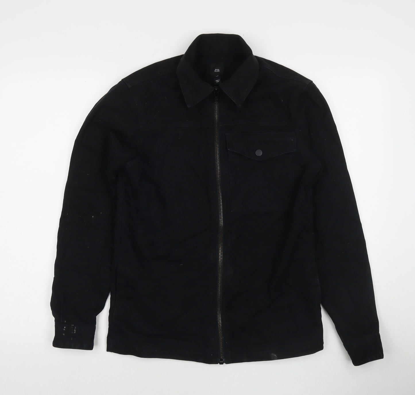 River Island Mens Black Jacket Size XS Zip