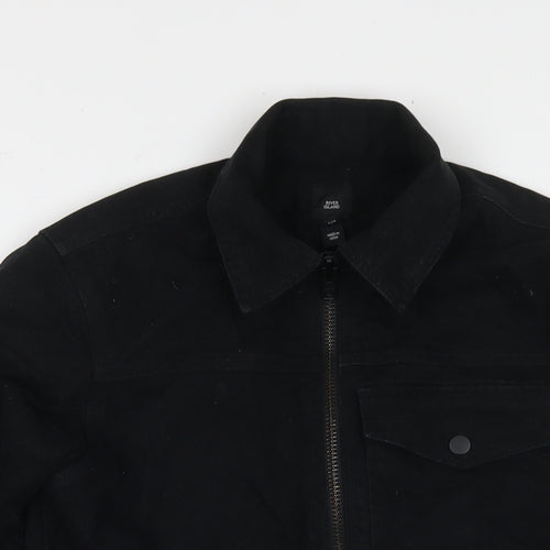 River Island Mens Black Jacket Size XS Zip