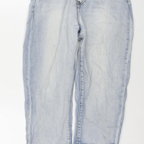 Toxik3 Womens Blue Cotton Cropped Jeans Size 10 L23 in Regular Zip
