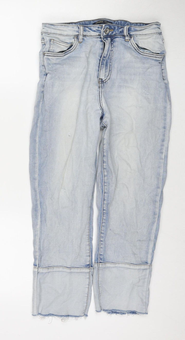 Toxik3 Womens Blue Cotton Cropped Jeans Size 10 L23 in Regular Zip