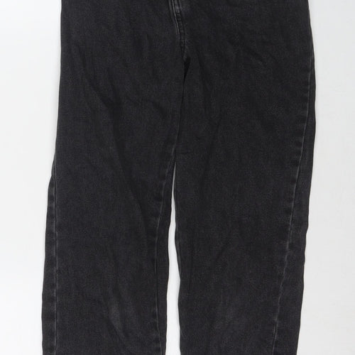 Zara Girls Black Polyester Blend Straight Jeans Size 11-12 Years L23 in Regular Zip