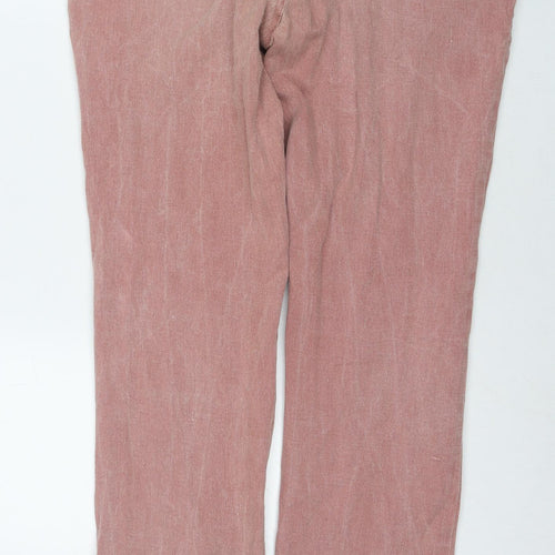 Villain Mens Pink Cotton Straight Jeans Size 36 in L33 in Regular Zip