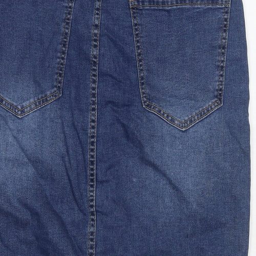 My Bestiny Womens Blue Cotton Straight & Pencil Skirt Size XL Button