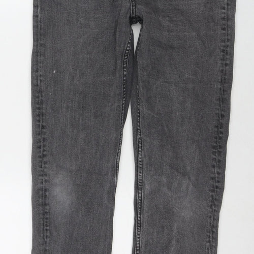 Topshop Womens Grey Cotton Cropped Jeans Size 30 L32 in Regular Zip