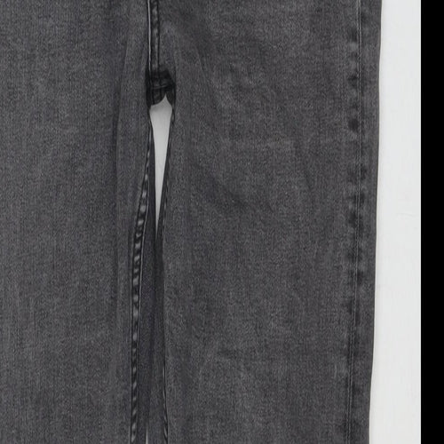 Topshop Womens Grey Cotton Cropped Jeans Size 30 L32 in Regular Zip