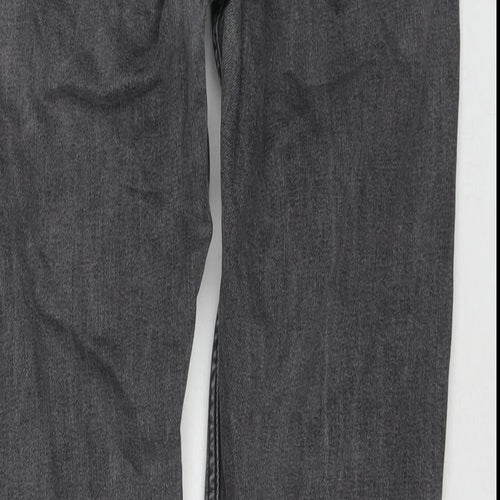 Topshop Womens Grey Cotton Cropped Jeans Size 30 L32 in Regular Zip