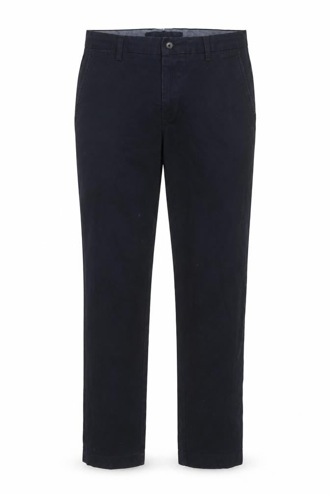 Thomas Mayes Mens Blue Cotton Trousers Size 34 in L31 in Regular Zip