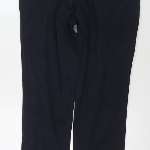 Thomas Mayes Mens Blue Cotton Trousers Size 34 in L31 in Regular Zip