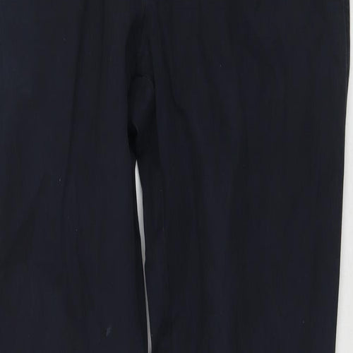 Thomas Mayes Mens Blue Cotton Trousers Size 34 in L31 in Regular Zip