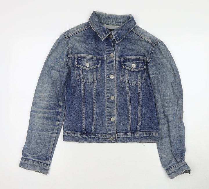 Warehouse Womens Blue Jacket Size 10 Button