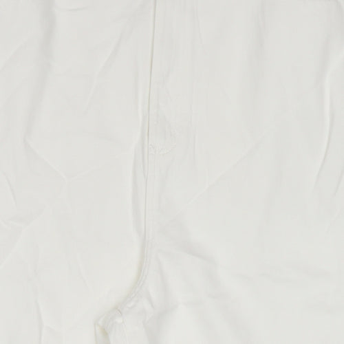 Marks and Spencer Womens White Cotton Cropped Jeans Size 18 L21 in Regular Zip - Short