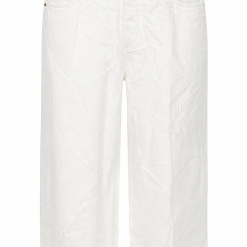 Marks and Spencer Womens White Polyester Blend Wide-Leg Jeans Size 22 L23 in Regular Zip