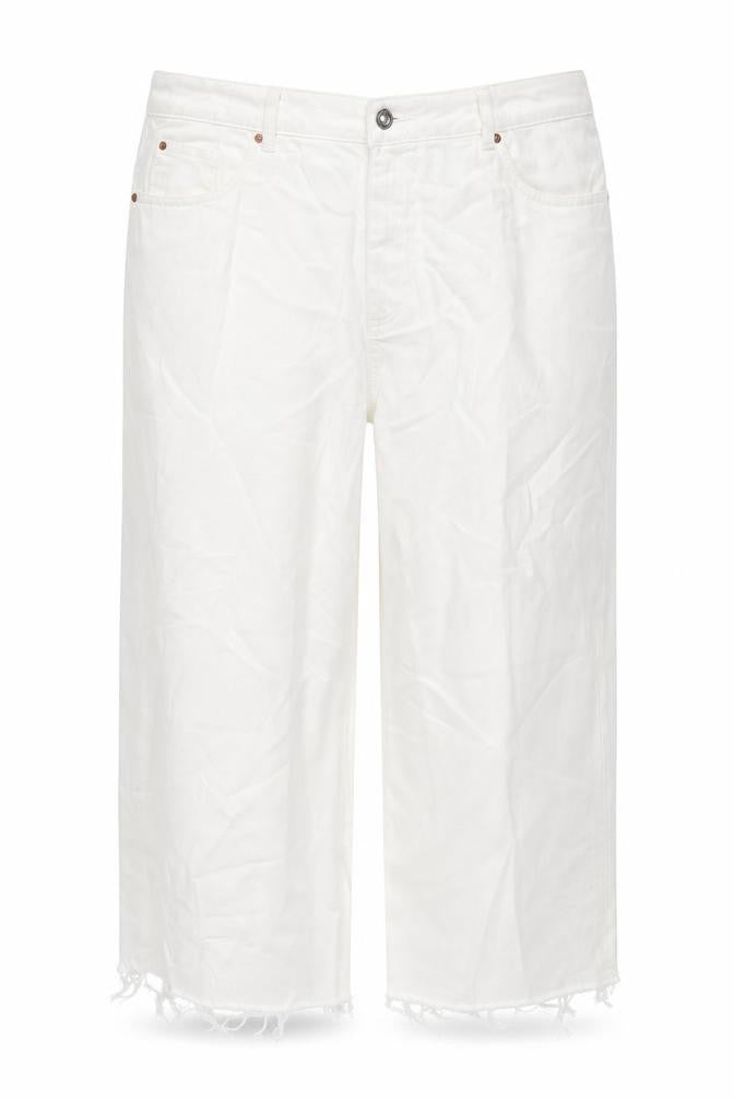 Marks and Spencer Womens White Polyester Blend Wide-Leg Jeans Size 22 L23 in Regular Zip