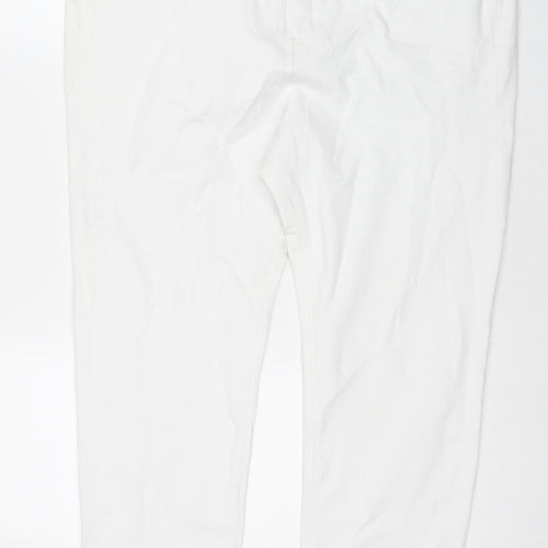 Marks and Spencer Womens White Cotton Skinny Jeans Size 20 L26 in Regular Zip - Short