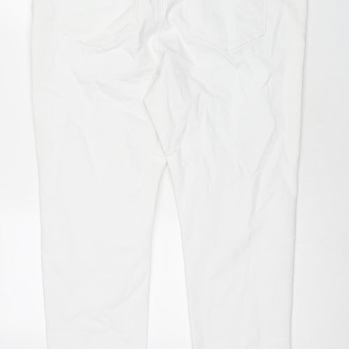 Marks and Spencer Womens White Cotton Skinny Jeans Size 20 L26 in Regular Zip - Short