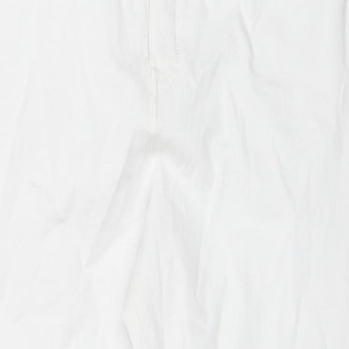 Marks and Spencer Womens White Cotton Skinny Jeans Size 20 L26 in Regular Zip - Short