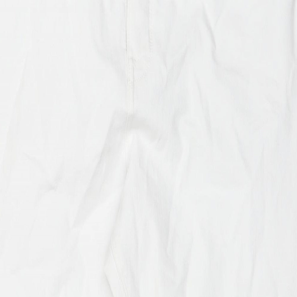 Marks and Spencer Womens White Cotton Skinny Jeans Size 20 L26 in Regular Zip - Short