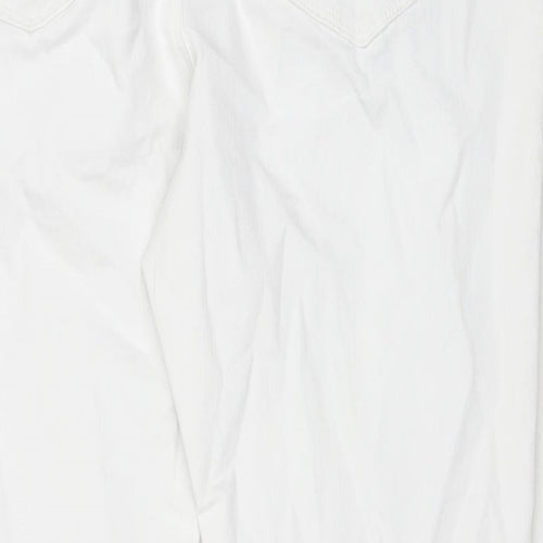 Marks and Spencer Womens White Cotton Skinny Jeans Size 20 L26 in Regular Zip - Short