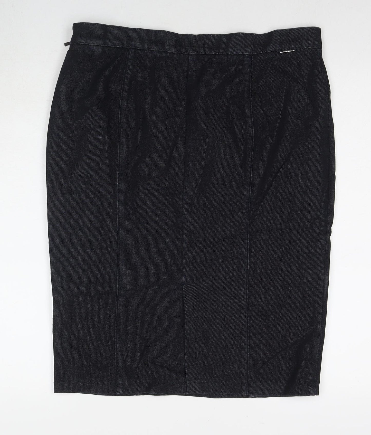 Autograph Womens Blue Cotton Straight & Pencil Skirt Size 16 Zip