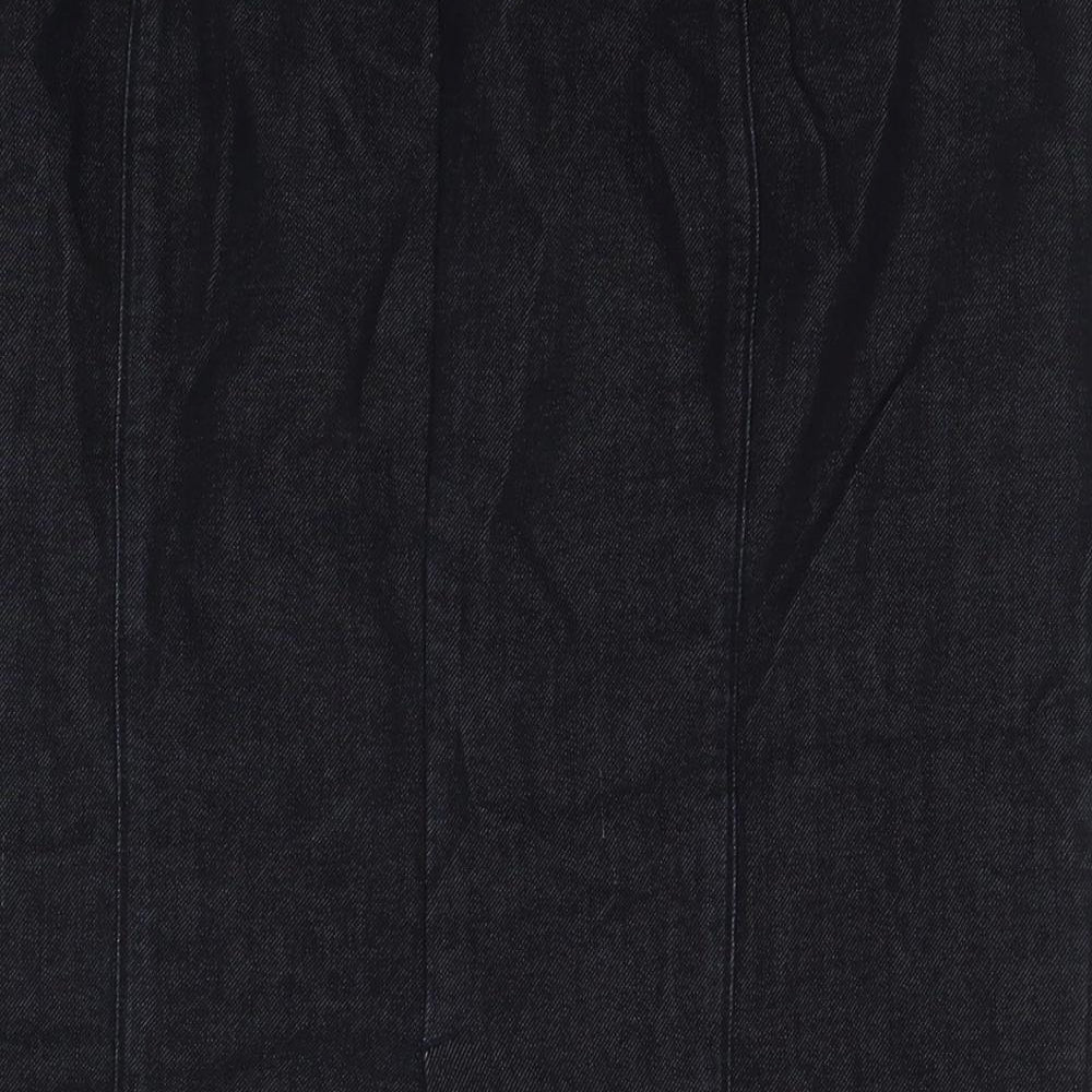 Autograph Womens Blue Cotton Straight & Pencil Skirt Size 16 Zip