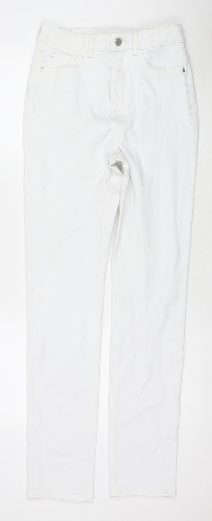 Marks and Spencer Womens White Cotton Skinny Jeans Size 8 L31 in Regular Zip