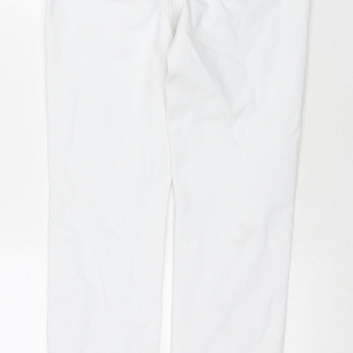Marks and Spencer Womens White Cotton Skinny Jeans Size 8 L31 in Regular Zip