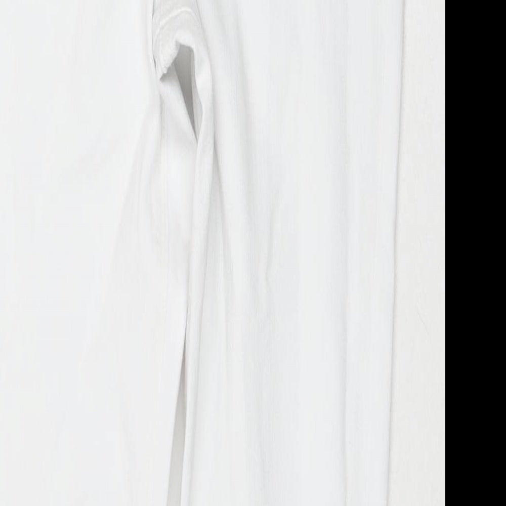 Marks and Spencer Womens White Cotton Skinny Jeans Size 8 L31 in Regular Zip
