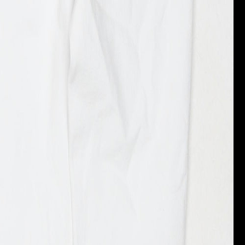 Marks and Spencer Womens White Cotton Skinny Jeans Size 8 L31 in Regular Zip