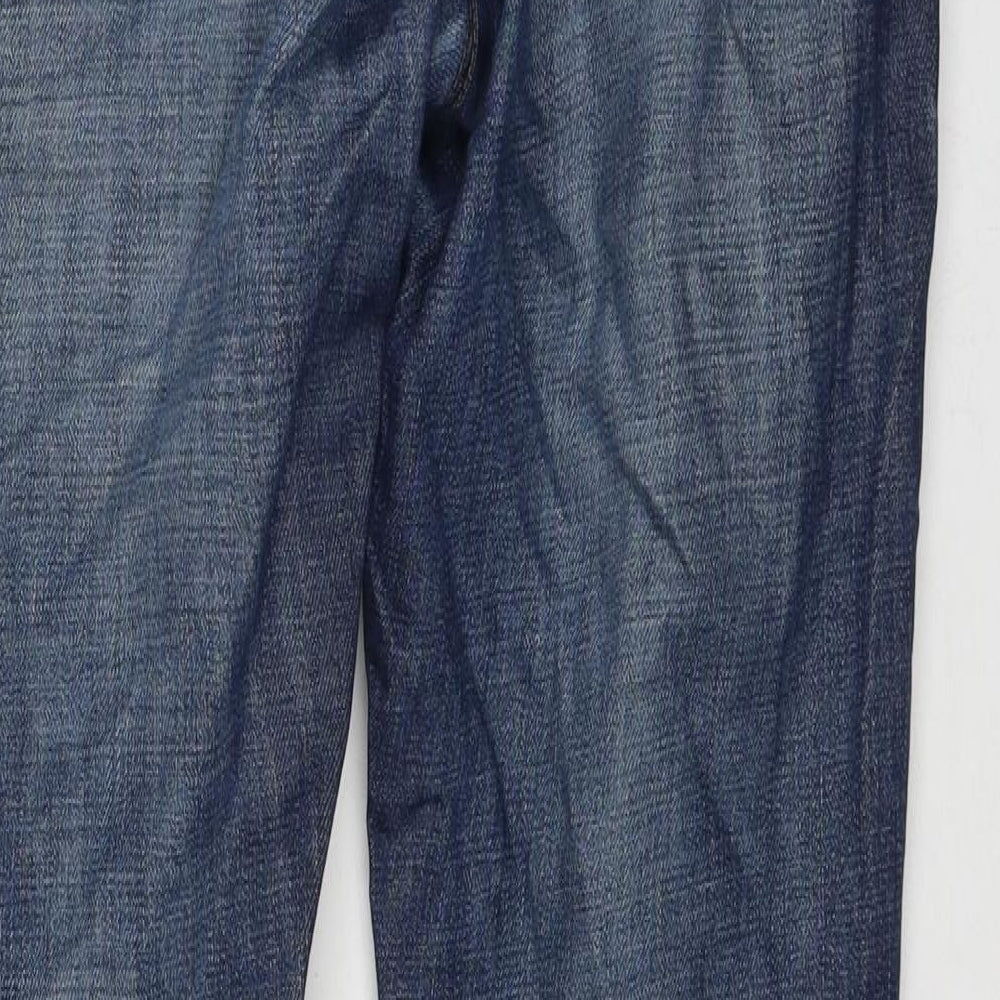 NEXT Mens Blue Cotton Straight Jeans Size 32 in L31 in Regular Zip