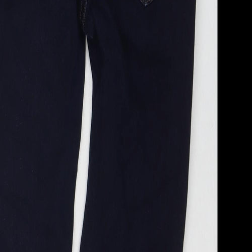 Marks and Spencer Womens Blue Cotton Skinny Jeans Size 12 L24 in Regular Zip