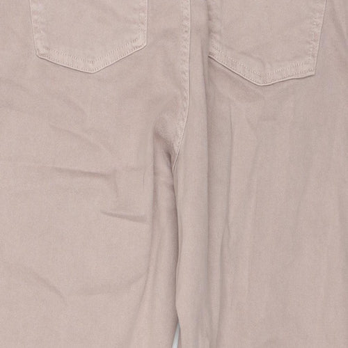 Marks and Spencer Womens Beige Polyester Blend Cropped Jeans Size 24 L23 in Regular Zip