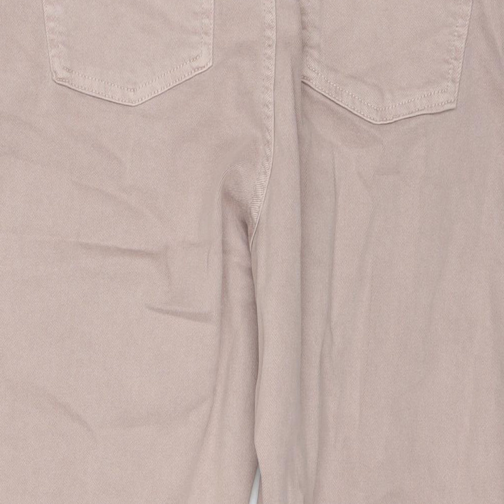 Marks and Spencer Womens Beige Polyester Blend Cropped Jeans Size 24 L23 in Regular Zip
