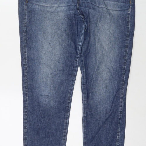 A Collection Womens Blue Cotton Skinny Jeans Size 14 L28 in Regular Zip