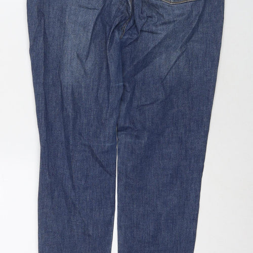 A Collection Womens Blue Cotton Skinny Jeans Size 14 L28 in Regular Zip