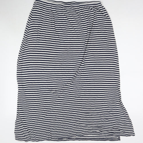 Joules Womens Blue Striped Viscose Maxi Skirt Size 16