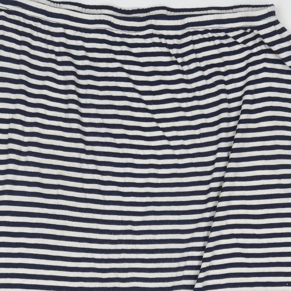 Joules Womens Blue Striped Viscose Maxi Skirt Size 16