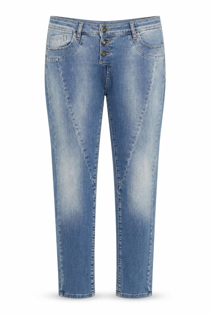 Stephin Womens Blue Cotton Straight Jeans Size 31 in L28 in Regular Zip