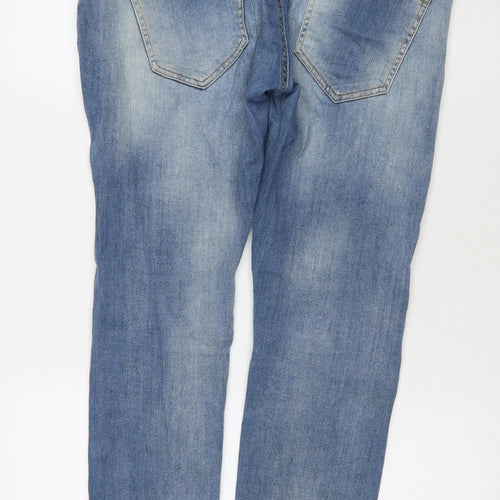 Stephin Womens Blue Cotton Straight Jeans Size 31 in L28 in Regular Zip