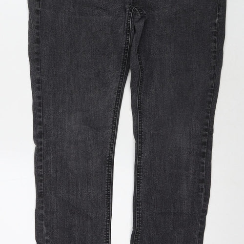 Marks and Spencer Womens Black Cotton Skinny Jeans Size 12 L29 in Regular Zip