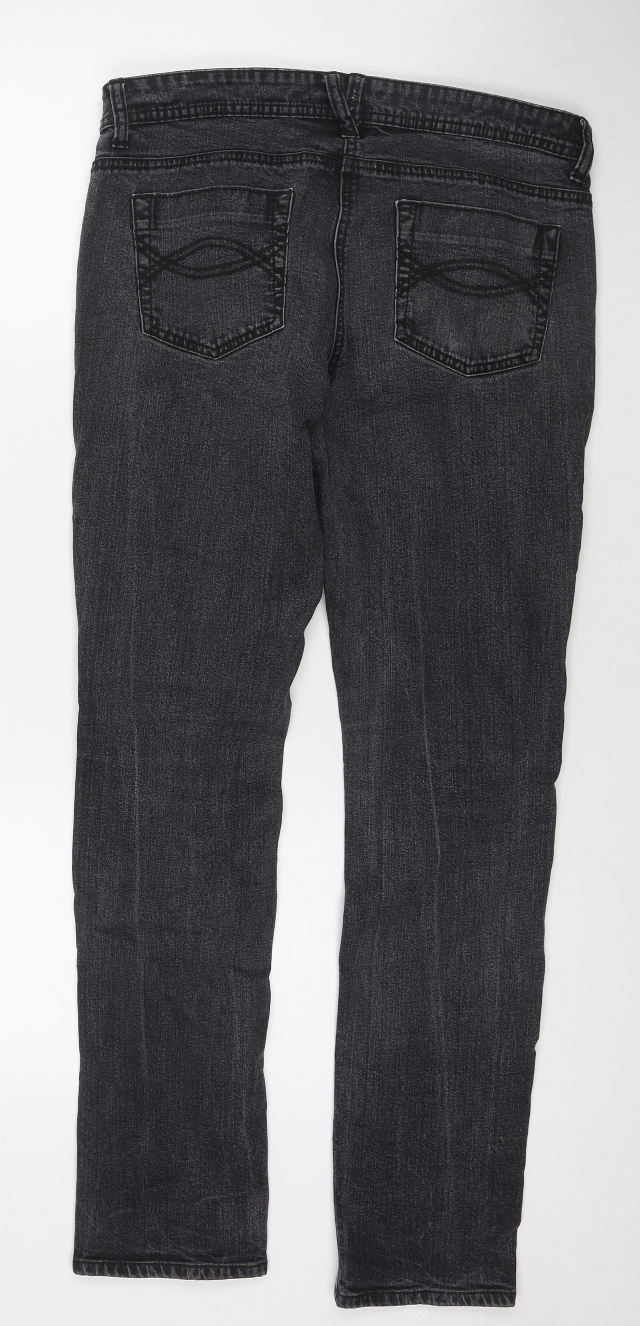 Marks and Spencer Womens Black Cotton Skinny Jeans Size 12 L29 in Regular Zip