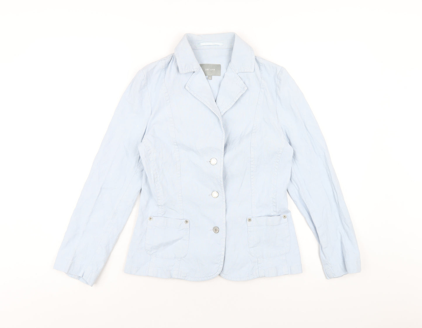 Per Una Womens Blue Jacket Size 10 Button
