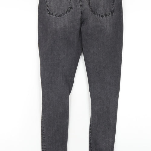 Denim & Co. Womens Grey Cotton Skinny Jeans Size 10 L29 in Regular Zip