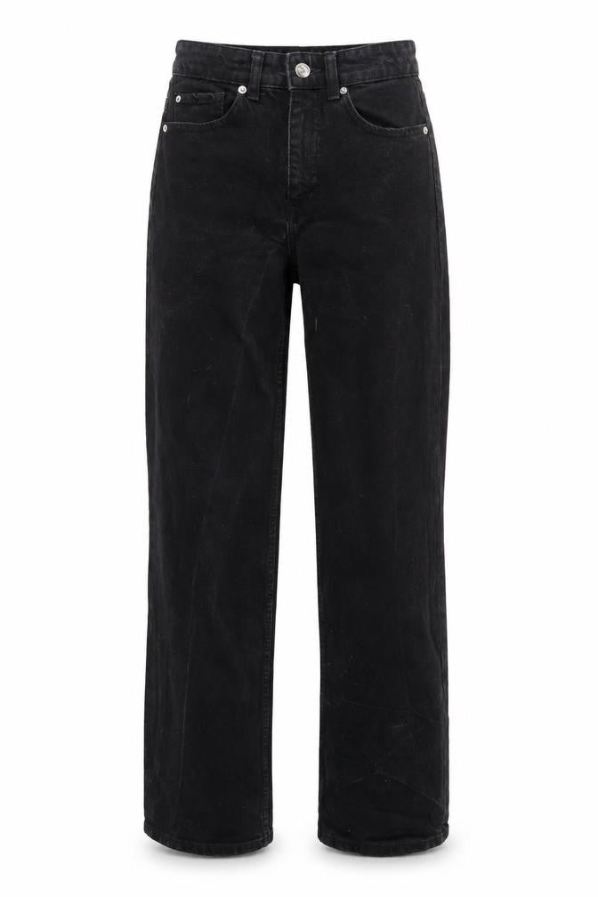 Denim & Co. Womens Black Cotton Straight Jeans Size 8 L33 in Regular Zip