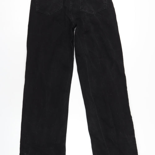 Denim & Co. Womens Black Cotton Straight Jeans Size 8 L33 in Regular Zip
