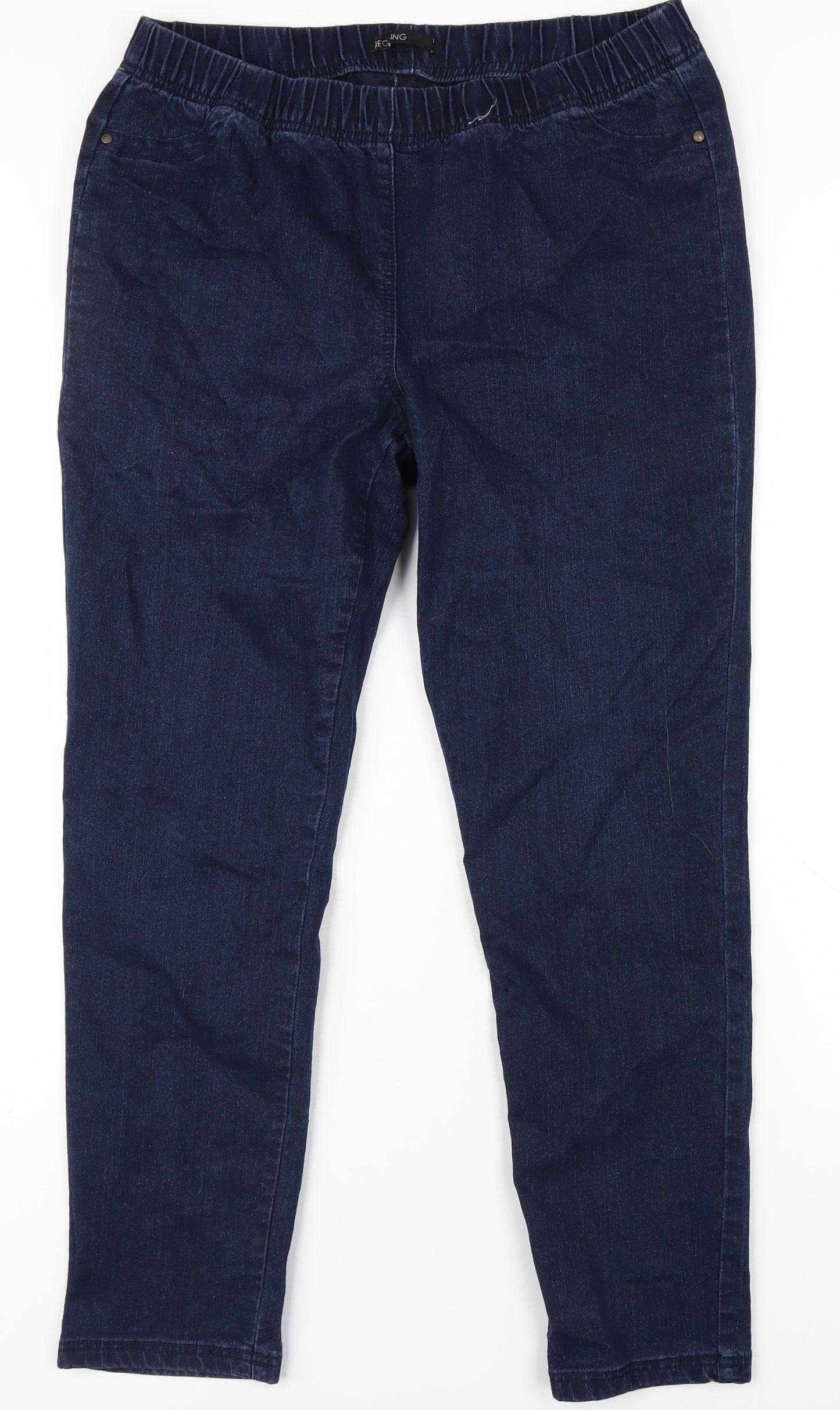 Bonmarché Womens Blue Cotton Jegging Jeans Size 16 L29 in Regular